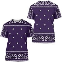 Purple Bandana Printed 3d Shirt — Mens T Shirts