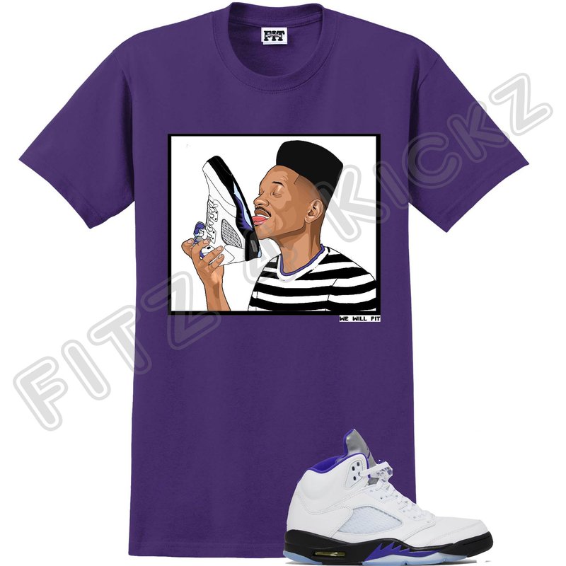 Fitz 4 Kickz Shirt To Match The Jordan 5 Concord Purple — Mens T Shirts