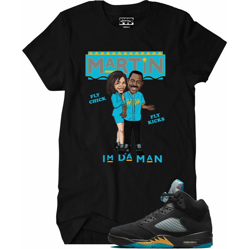 Fitz 4 Kickz Shirt To Match The Jordan 5 Black Aqua — T-shirts pour hommes