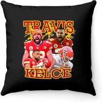 Travis Kelce Vintage 90s Throw Pillows - Comfortable Home Decor