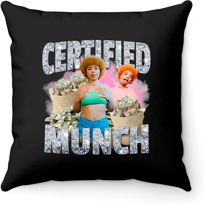 Ice Spice Certified Munch Throw Pillows — Coussins décoratifs