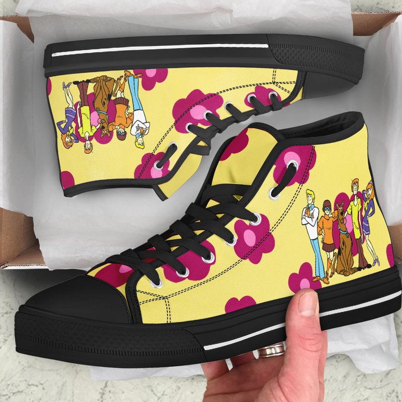 Scooby Doo, Flower Power, Cartoon High Top Sneakers — Chaussures décontractées pour hommes