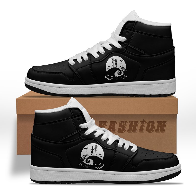 Women's Nightmare Before Christmas High-top Leather Sneakers — Chaussures décontractées pour hommes