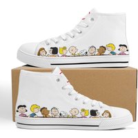 Friends For Life | High-top Canvas Shoes | Thats What Friends Are For | Woodstock | Charlie Brown | Lucy