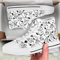 Snoopy Hand Drawn | High-top Canvas Shoes