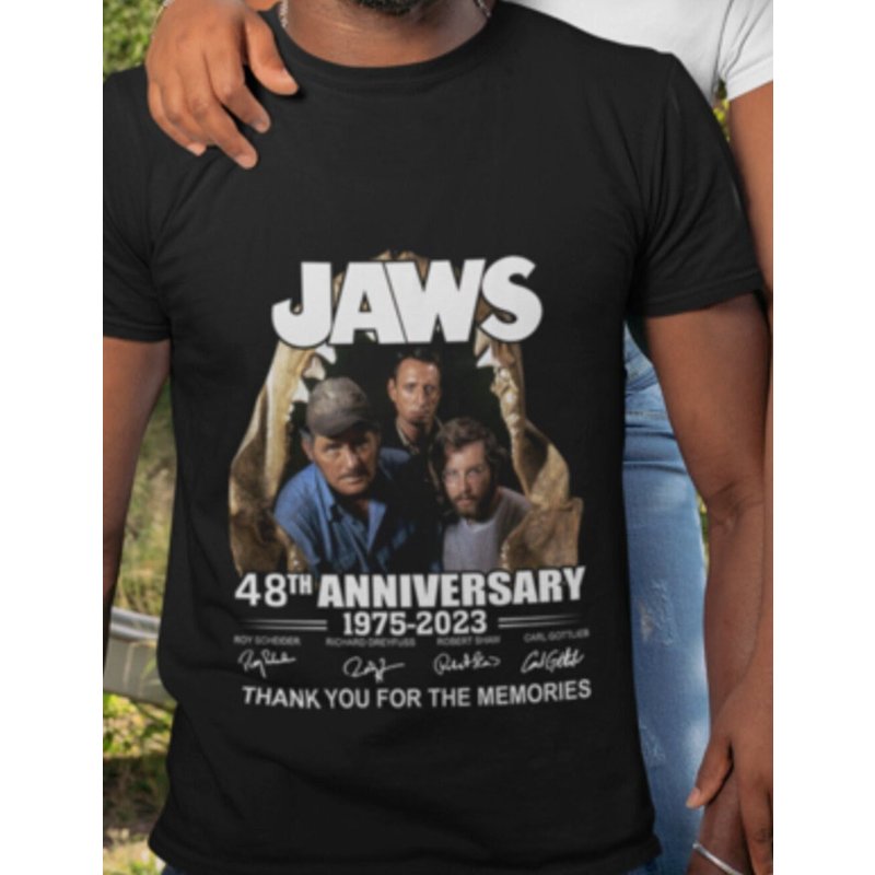 Jaws Anniversary 1975-2023 Horror Movie T-shirt