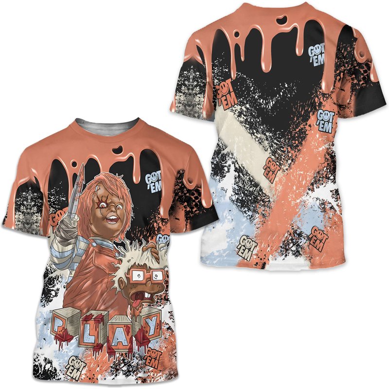 Color Chucky Chuckie Kills Halloween Unisex Sneaker Shirt Match Crimson Bliss 5s Tee, Jordan 5 Dj Khaled Crimson Bliss 3d T-shirt, Hoodie, Z