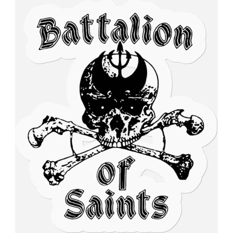 Battalion Of Saints Unisex Stickers: Skull & Crossbones — Stickers & Decals