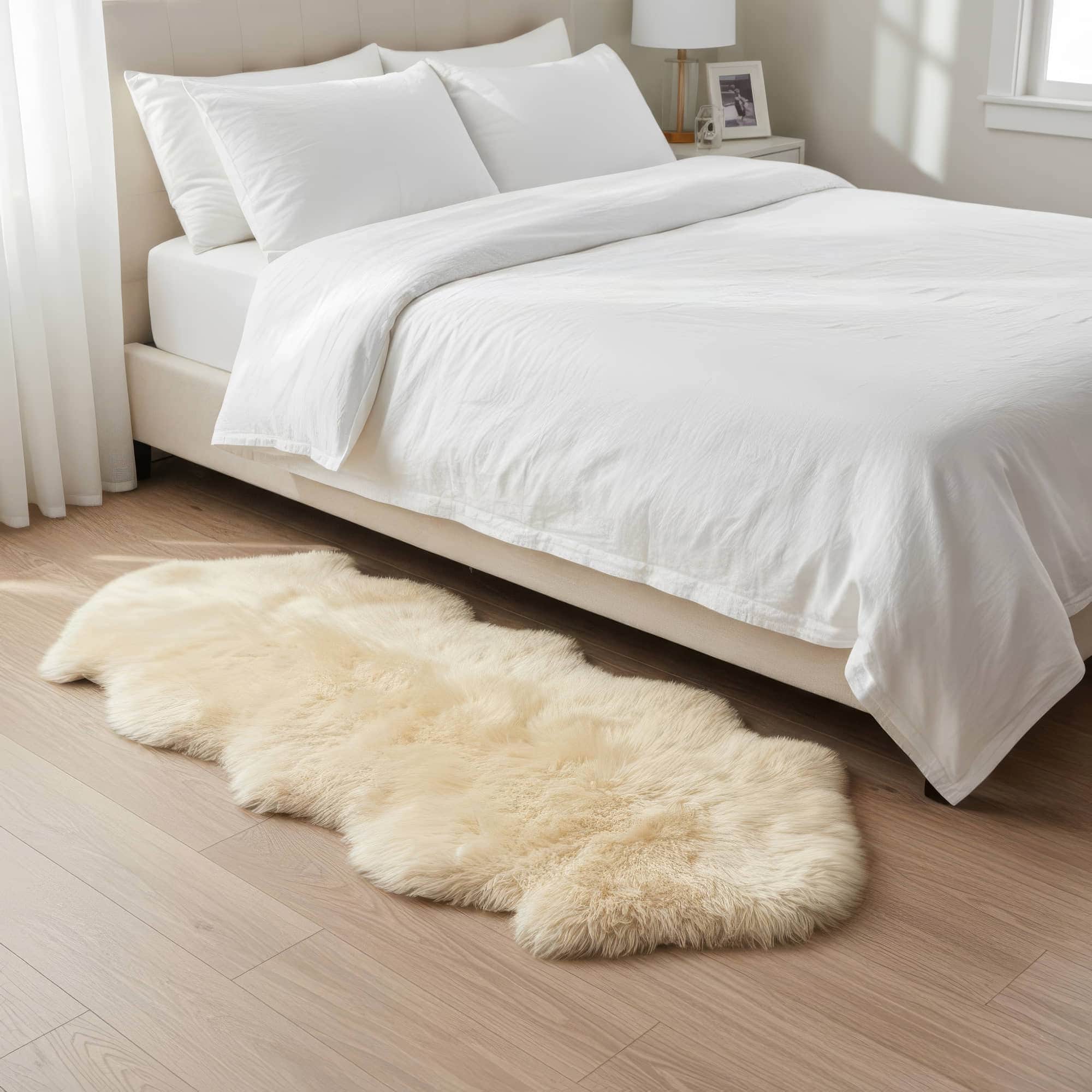 Tapis en Peau de Mouton Crème Champagne Naturel 2' x 6' | Super Area Rugs — Tapis