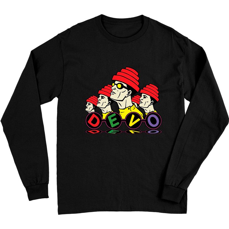 Devo Rock Band Long Sleeves Long Sleeves — T-shirts pour hommes