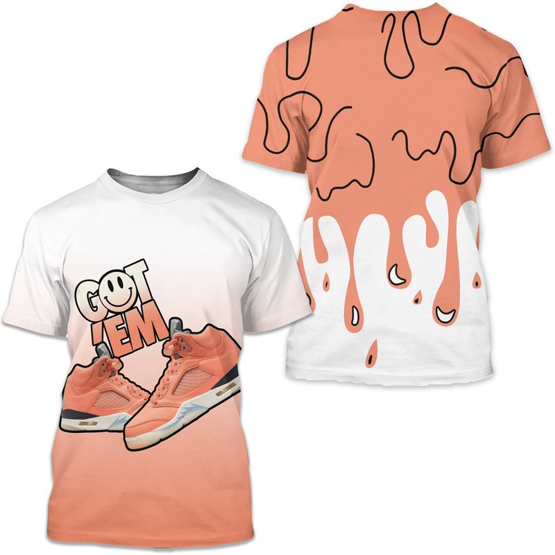 Sauce Got Em Shoes Smile Unisex Sneaker Shirt Match Crimson Bliss 5s Tee — T-shirts pour hommes