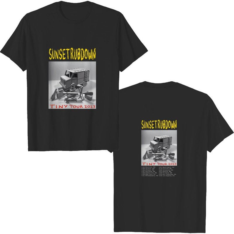 Sunset Rubdown Tiny Tour 2023 Double Side Unisex T-shirt — T-shirts pour hommes