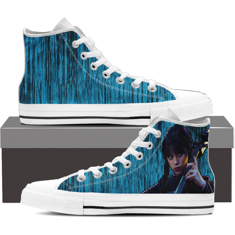 Wednesday Addams Playing The Cello High Top's Women's Classic Sneakers — Chaussures décontractées pour hommes