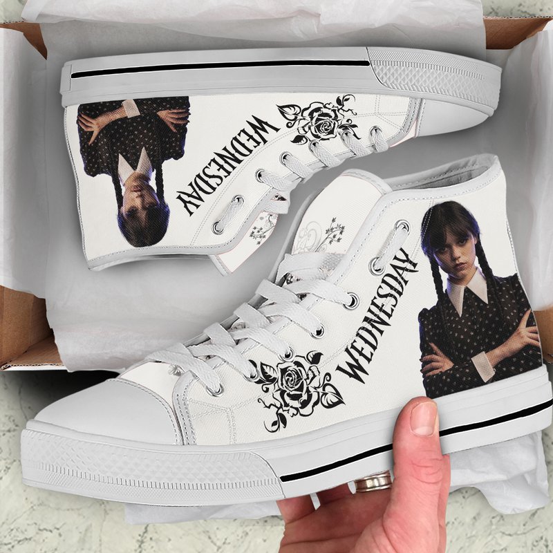 Women's High Top Sneakers, Wednesday Addamas High Top Sneakers — Chaussures décontractées pour hommes