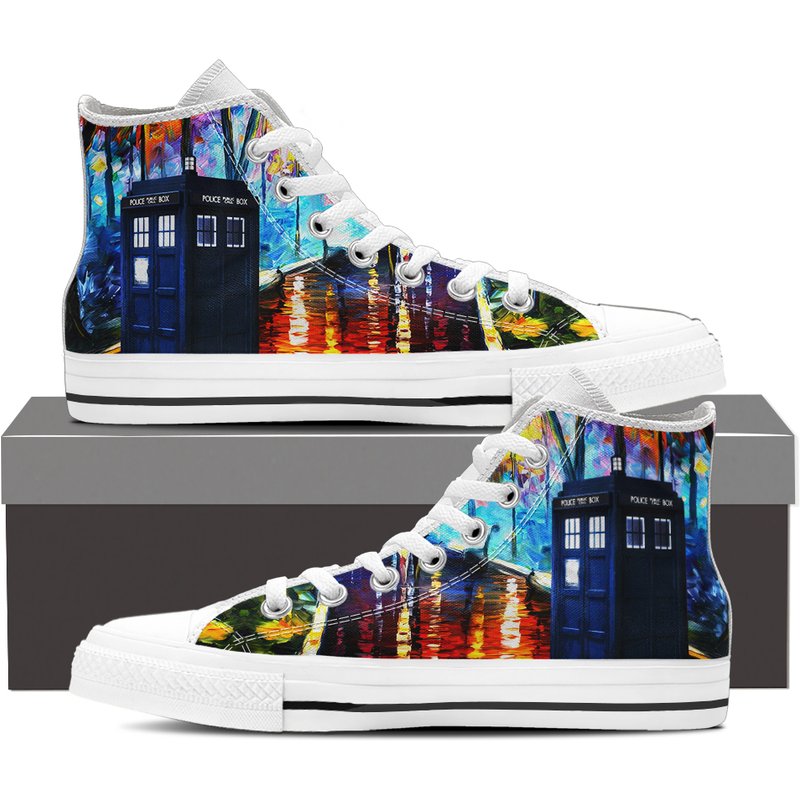 Dr Who Shoes, Doctor Who Watercolor Men's High Top Sneakers — Chaussures décontractées pour hommes