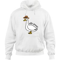 Embroidered Silly Goose Hoodies, Embroidered Cowboy Hat Crewneck Hoodies