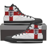 High Top Sneaker With England Flag And Black Soles England — Chaussures décontractées pour hommes