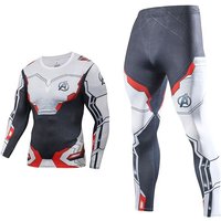 Black White Men's Sportswear Suits Gym Tights Sets — Legging femme