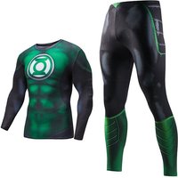 Superhero Men's Sportswear Suits Gym Tights Sets