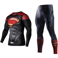 Superhero Men's Sportswear Suits Gym Tights Sets