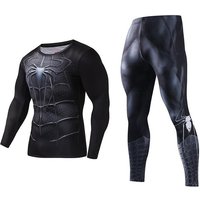 Superhero Men's Sportswear Suits Gym Tights Sets