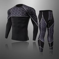 Thermal Underwear Men Compression Sportswear Suits Gym Tights Training Clothes Workout Jogging Sports Set Running