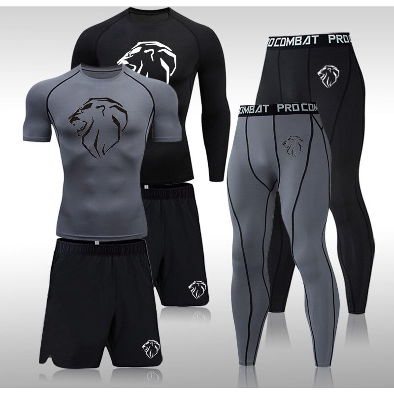 Lion Men's Sportswear Suits Gym Tights Sets — Legging femme