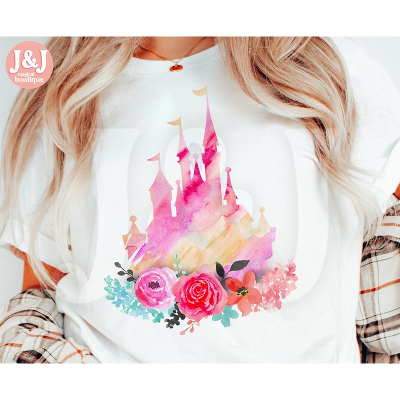 Watercolor Castle Shirt - Castle Valentine's Day Shirt — T-shirts pour hommes