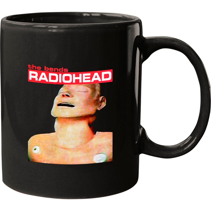 Radiohead The Bends Logo Basic Mugs Rock Band Unisex Black Mugs — Tasses et gobelets