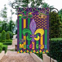 Happy Mardi Gras Double-sided Flag, Mardi Gras Garden Flag