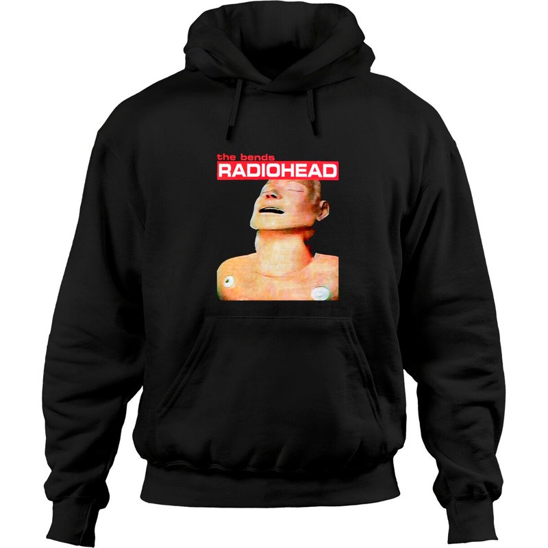 Radiohead The Bends Logo Basic Hoodies Rock Band Unisex Black Hoodies — Sweats à capuche pour hommes