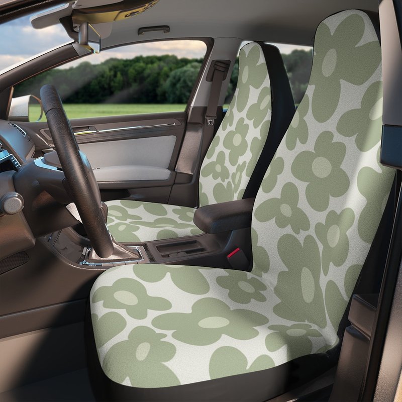 Sage Green Car Seat Covers, Boho Hippie Aesthetic For Women — Housses de siège de voiture