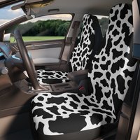 Black And White Cow Print Car Seat Covers, Funny Animal Farm Car Seat Covers — Car Seat Protectors