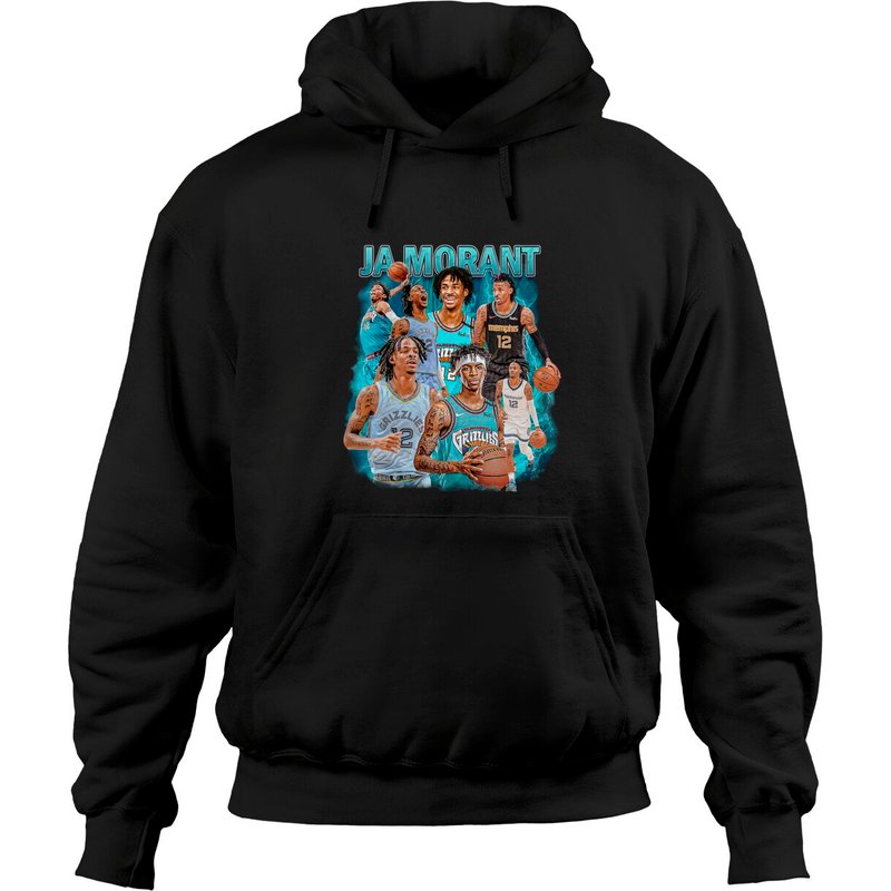 Ja Morant Vintage 90s Bootleg Classic Graphic Hoodies | Ja Morant Basketball Bootleg Rap Hoodies — Sweats à capuche pour hommes