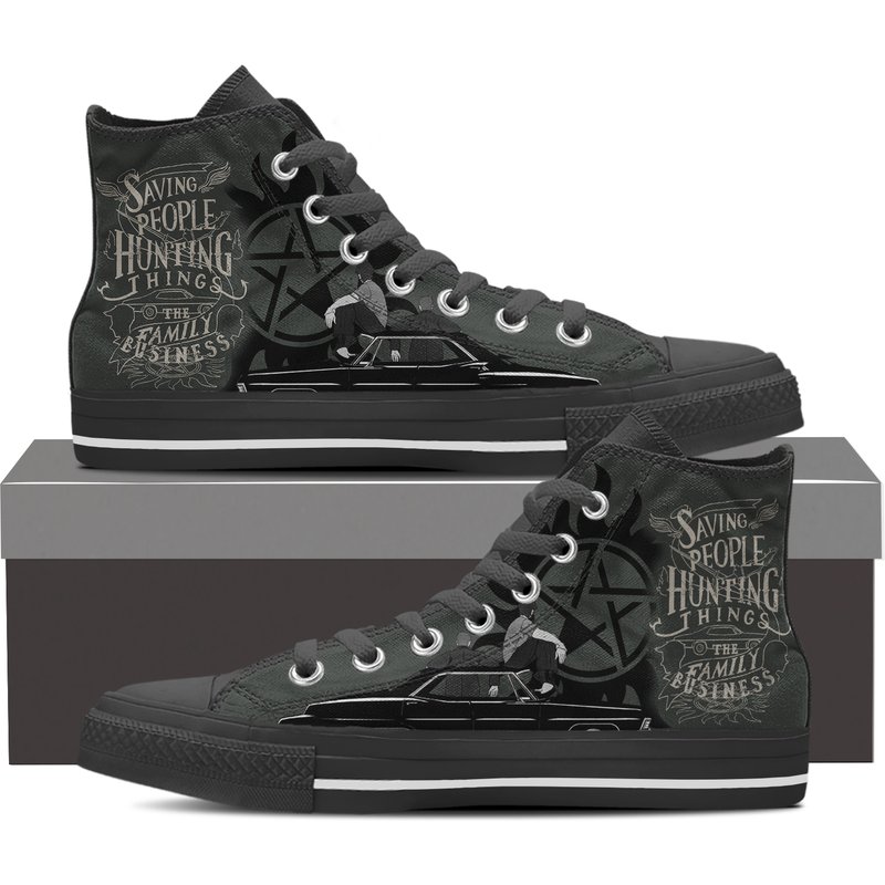 Custom Supernatural Shoes - High Top Canvas — Chaussures décontractées pour hommes