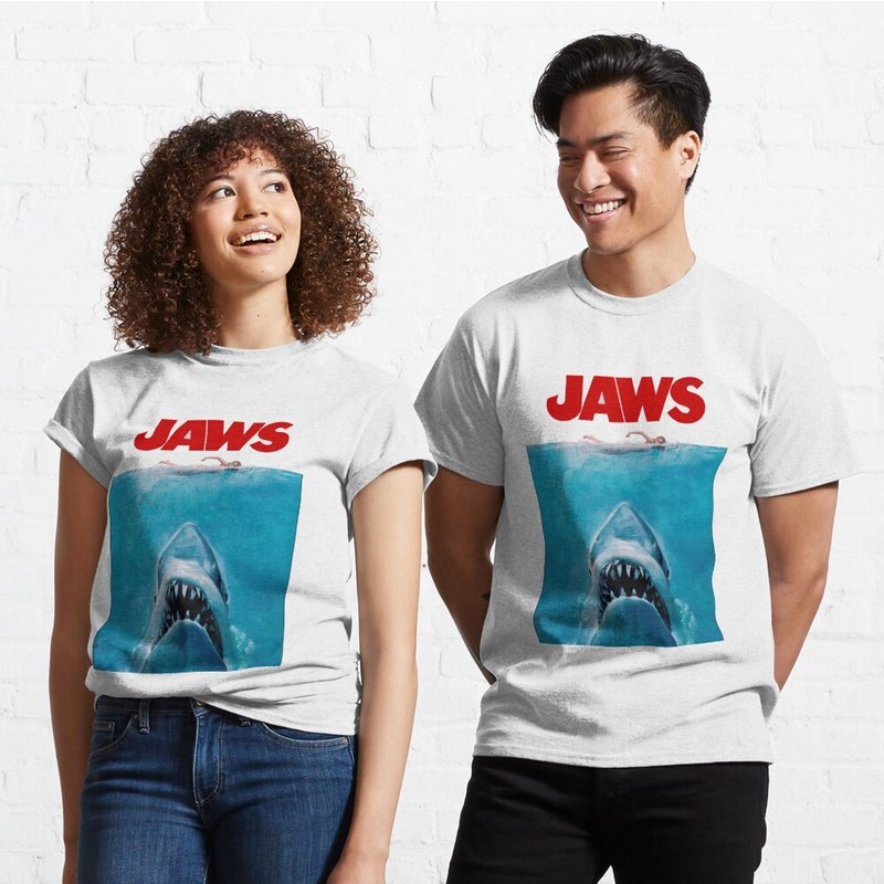 Jaws Original Movie Poster T-shirt — T-shirts pour hommes