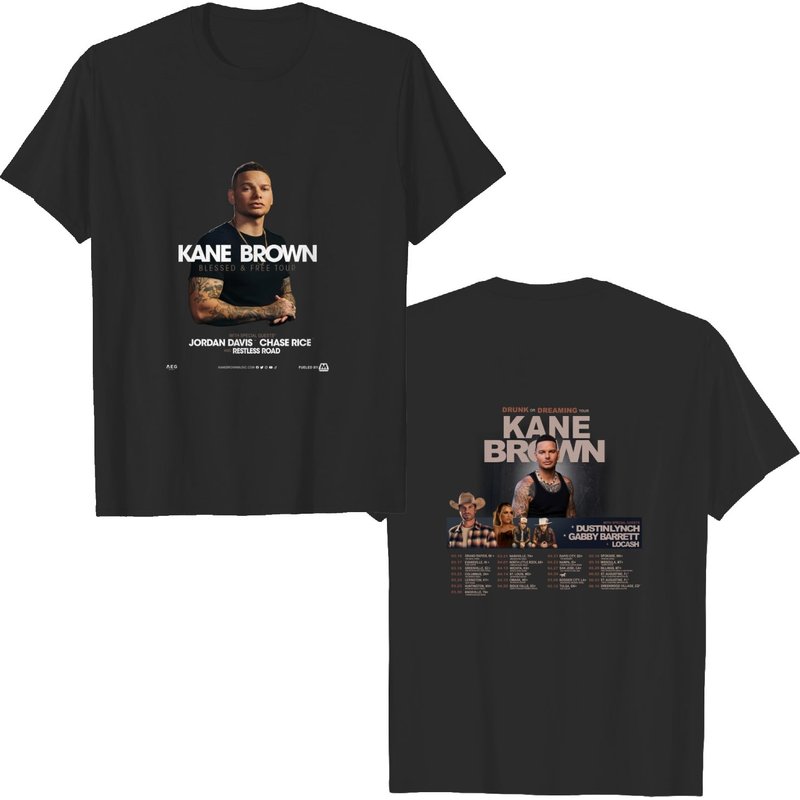 Kane Brown Shirt, Drunk Or Dreaming Tour 2023 Tee Tops Crewneck — T-shirts pour hommes