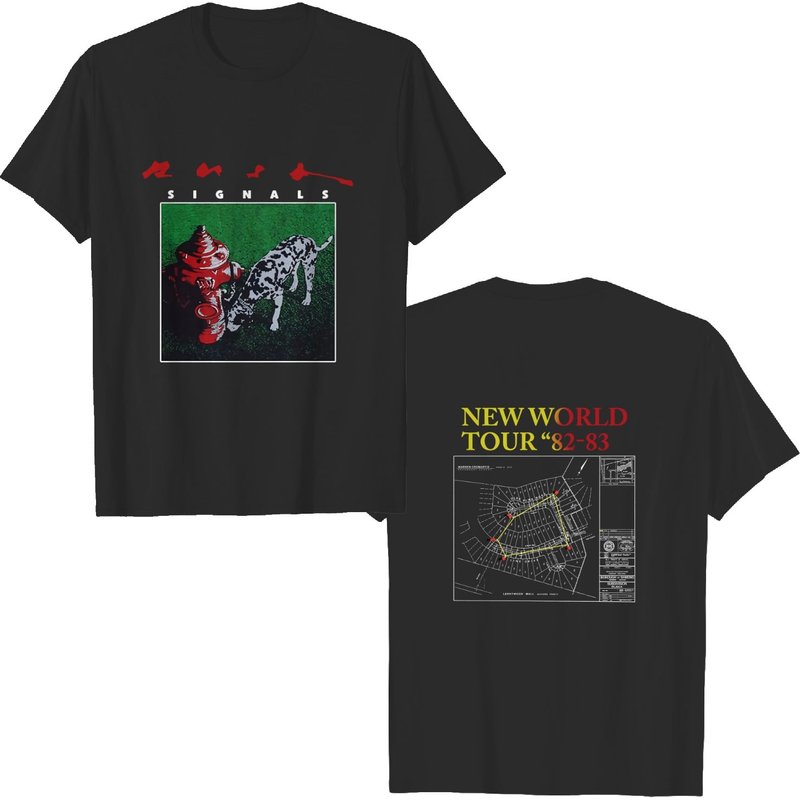 1982 Rush Signals New World Tour Sleeveless T-shirt, Rush Band Shirt — T-shirts pour hommes