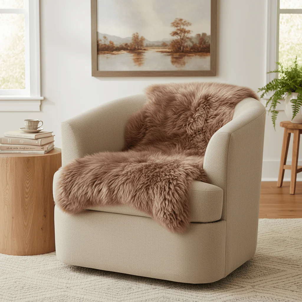 Natural Paco Tan Sheepskin Rug Shearling Fur Pelt - Ethically Sourced - Oeko Tex Certified - Natural / 2' x 3' — Area Rugs