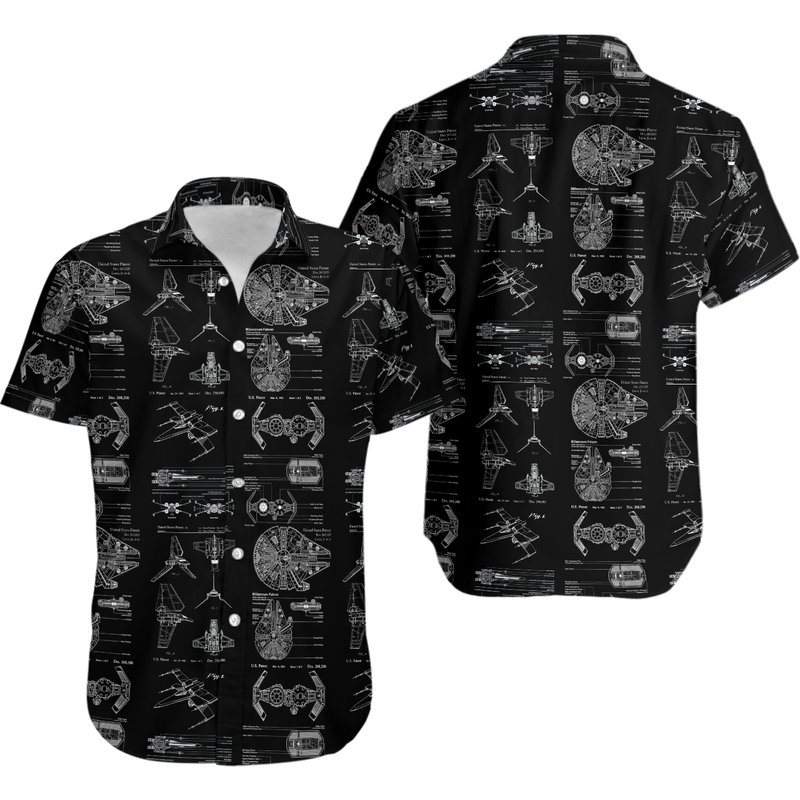 Starwars Button Shirt, Starwars Summer Shirt — Chemises décontractées pour hommes