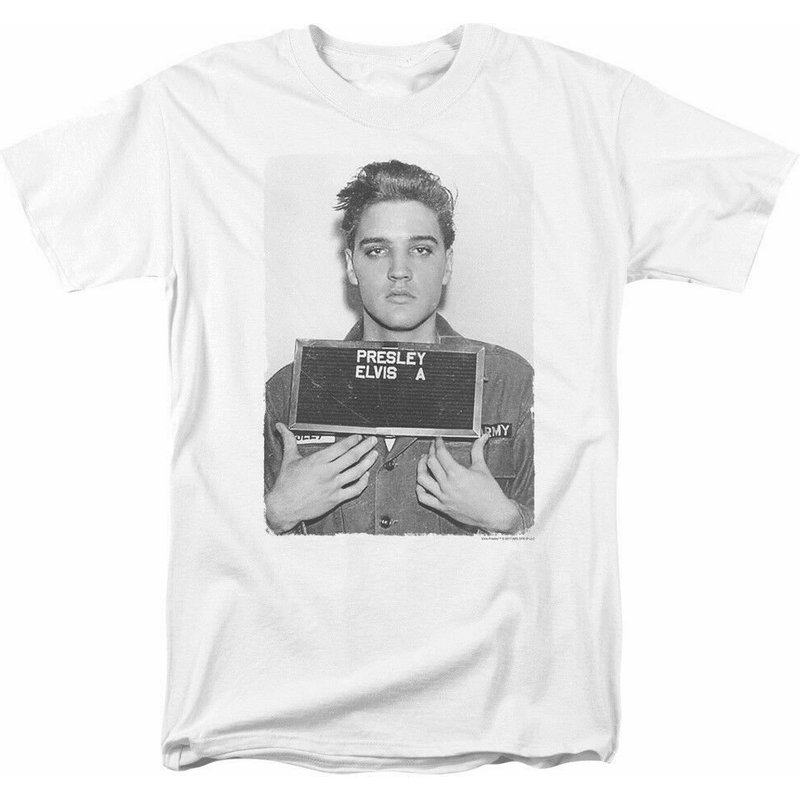 Elvis Presley Mug Shot Graphic Tee Shirt — Mens T Shirts