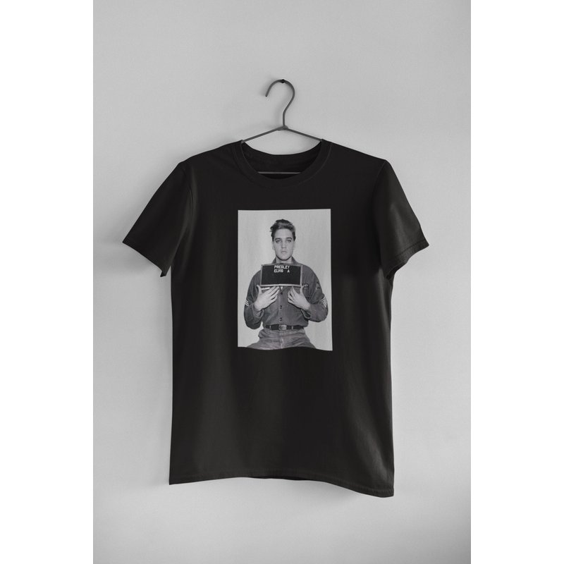 Elvis Mugshot - T Shirt - Classic Rock — T-shirts pour hommes