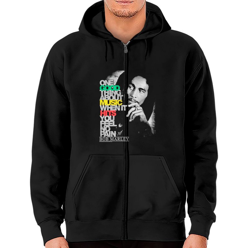 Bob Marley - Good Music Hits Adult Zip Hoodies — Sweats à capuche pour hommes