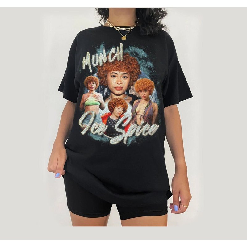 Vintage Munch Ice Spice Hip-hop T-shirt — T-shirts pour hommes