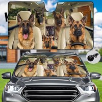 German Shepherd Car Sunshade, Dog Windshield Sunshade, Auto Sunshade For Car