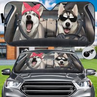 Funny Husky Auto Sunshade