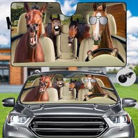 Funny Horse Family Car Sunshade