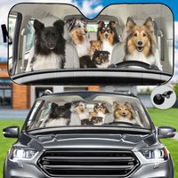 Shetland Sheepdog Car Sunshade, Dog Car Decoration, Sheltie Gifts, Auto Sun Shade — Car Sun Shade