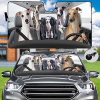 Greyhound Car Sunshade, Dog Car Decoration, Greyhound Gift, Auto Sun Shade