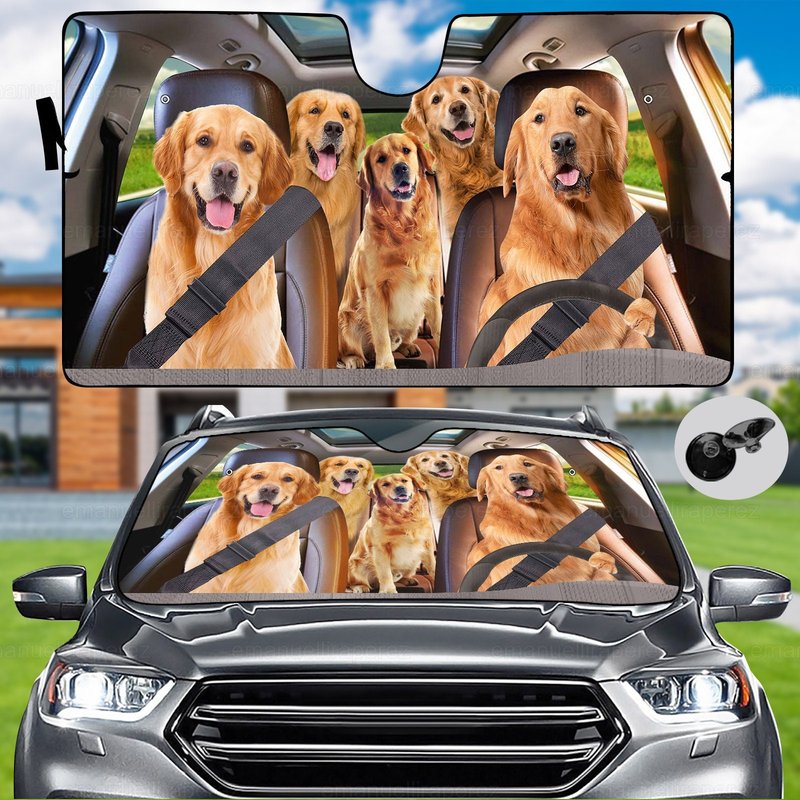 Golden Retriever Car Sunshade Gifts — Pare-soleil de voiture